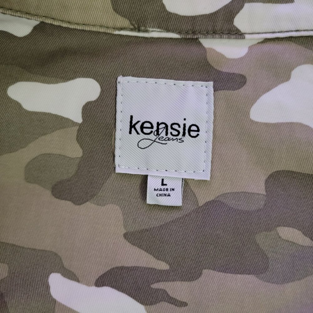 Kensie Jeans Camouflage Military Style Jacket L Cotton/Spandex - Picture 3 of 6